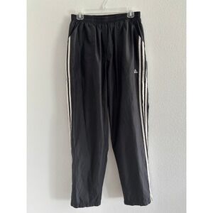 Vintage Adidas Sweatpants Mens Large Black Swishy Y2K Sporty Retro Workout Baggy